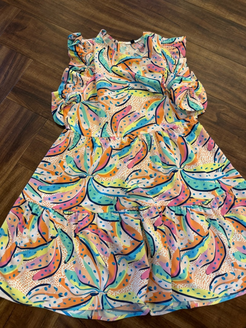Michelle Mcdowell' Multicolor Flutter Sleeve Dress